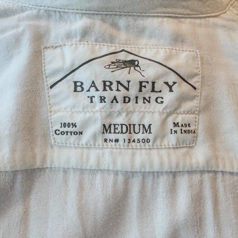 Barn Fly Trading, 100% Cotton White Western Snap Button Shirt, Women's Medium - Picture 8 of 11